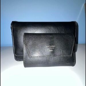Matt & Nat Black Tri-Fold Wallet